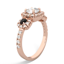 White Topaz Regal Halo 14K Rose Gold ring R5350