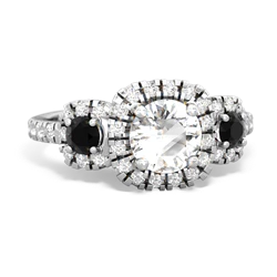 White Topaz Regal Halo 14K White Gold ring R5350