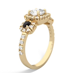 White Topaz Regal Halo 14K Yellow Gold ring R5350