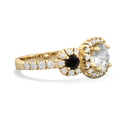 White Topaz Regal Halo 14K Yellow Gold ring R5350