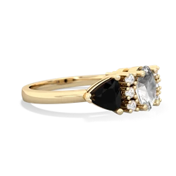 White Topaz Antique Style Three Stone 14K Yellow Gold ring R2186