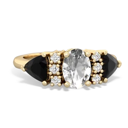 White Topaz Antique Style Three Stone 14K Yellow Gold ring R2186