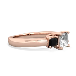 White Topaz Three Stone Trellis 14K Rose Gold ring R4015