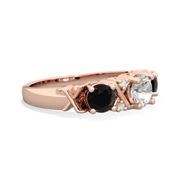 White Topaz Hugs And Kisses 14K Rose Gold ring R5016
