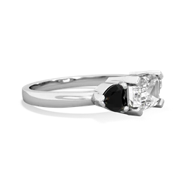 White Topaz Three Stone 14K White Gold ring R5235