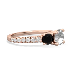 White Topaz Pave Trellis 14K Rose Gold ring R5500