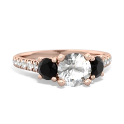 White Topaz Pave Trellis 14K Rose Gold ring R5500