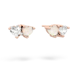 White Topaz Sweethearts 14K Rose Gold earrings E5260