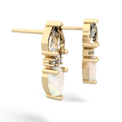 White Topaz Bowtie Drop 14K Yellow Gold earrings E0865