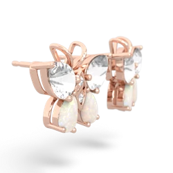 White Topaz Butterfly 14K Rose Gold earrings E2215