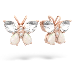 White Topaz Butterfly 14K Rose Gold earrings E2215
