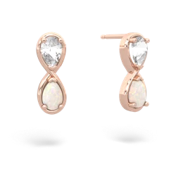 White Topaz Infinity 14K Rose Gold earrings E5050