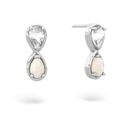 White Topaz Infinity 14K White Gold earrings E5050