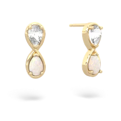 White Topaz Infinity 14K Yellow Gold earrings E5050