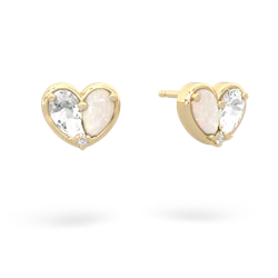 White Topaz 'Our Heart' 14K Yellow Gold earrings E5072