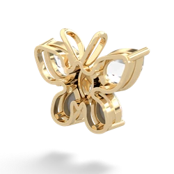 White Topaz Butterfly 14K Yellow Gold pendant P2215