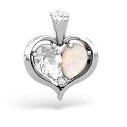 White Topaz Two Become One 14K White Gold pendant P5330