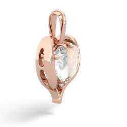 White Topaz Two Become One 14K Rose Gold pendant P5330