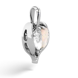 White Topaz Two Become One 14K White Gold pendant P5330