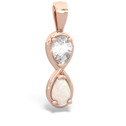 White Topaz Infinity 14K Rose Gold pendant P5050