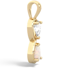 White Topaz Infinity 14K Yellow Gold pendant P5050