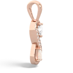 White Topaz Diamond Infinity 14K Rose Gold pendant P5390