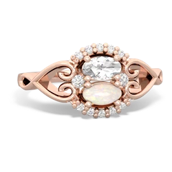 White Topaz Love Nest 14K Rose Gold ring R5860