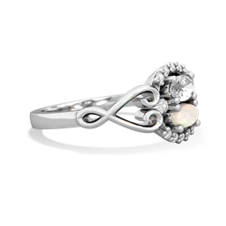 White Topaz Love Nest 14K White Gold ring R5860