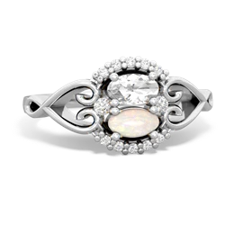 White Topaz Love Nest 14K White Gold ring R5860