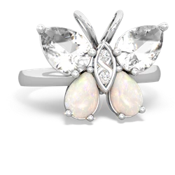 White Topaz Butterfly 14K White Gold ring R2215