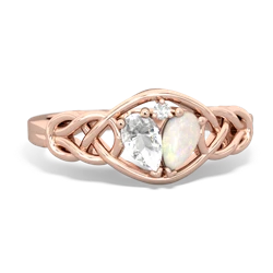 White Topaz Celtic Love Knot 14K Rose Gold ring R5420