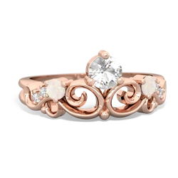 White Topaz Crown Keepsake 14K Rose Gold ring R5740