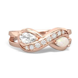 White Topaz Diamond Infinity 14K Rose Gold ring R5390