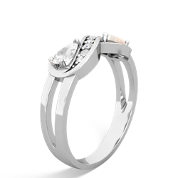 White Topaz Diamond Infinity 14K White Gold ring R5390