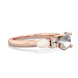 White Topaz 6Mm Round Eternal Embrace Engagement 14K Rose Gold ring R2005