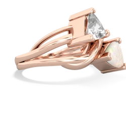 White Topaz Split Band Swirl 14K Rose Gold ring R2341