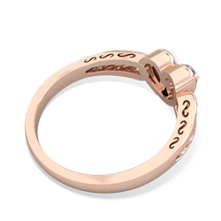 White Topaz Filligree 'One Heart' 14K Rose Gold ring R5070