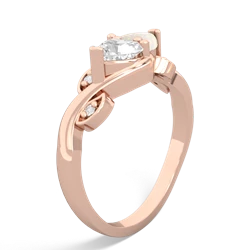 White Topaz Floral Elegance 14K Rose Gold ring R5790