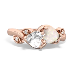 White Topaz Floral Elegance 14K Rose Gold ring R5790