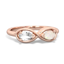 White Topaz Infinity 14K Rose Gold ring R5050