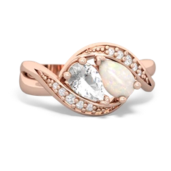 White Topaz Summer Winds 14K Rose Gold ring R5342