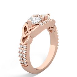 White Topaz Sparkling Celtic Knot 14K Rose Gold ring R2645