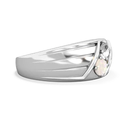 White Topaz Men's Streamline 14K White Gold ring R0460