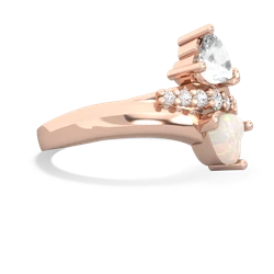 White Topaz Heart To Heart 14K Rose Gold ring R2064