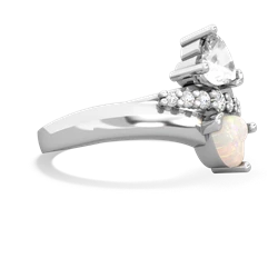 White Topaz Heart To Heart 14K White Gold ring R2064