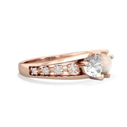 White Topaz Heart To Heart 14K Rose Gold ring R3342