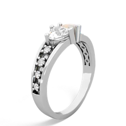 White Topaz Heart To Heart 14K White Gold ring R3342