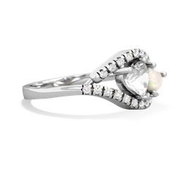 White Topaz Mother And Child 14K White Gold ring R3010