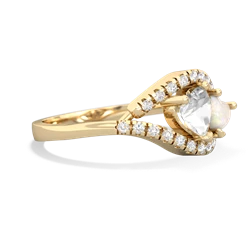 White Topaz Mother And Child 14K Yellow Gold ring R3010