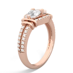 White Topaz Art-Deco Keepsake 14K Rose Gold ring R5630